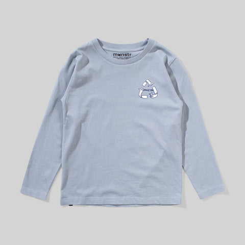 RECYCLE LS TEE MID BLUE