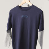 DOUBLE UP LONG SLEEVE TEE - Midnight