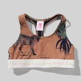 MIRAGE T BAR CROP TOP PALM LEOPARD